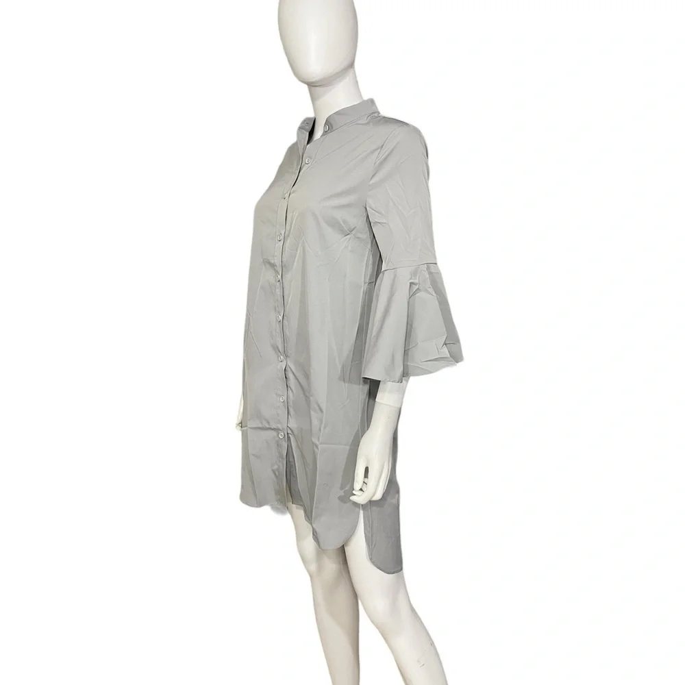 AMT Gray Flare Sleeve Button Down Shirt Dress
New - Picture 4 of 10